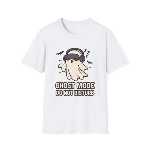 Unisex Softstyle T-Shirt Ghost Mode Do Not Disturb Funny Sleepy Ghost Halloween