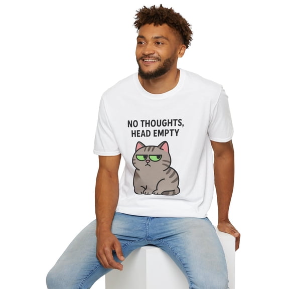 Unisex Softstyle T-Shirt Grumpy Cat Meme Empty Head Funny