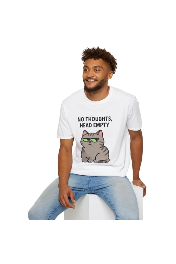 Unisex Softstyle T-Shirt Grumpy Cat Meme Empty Head Funny