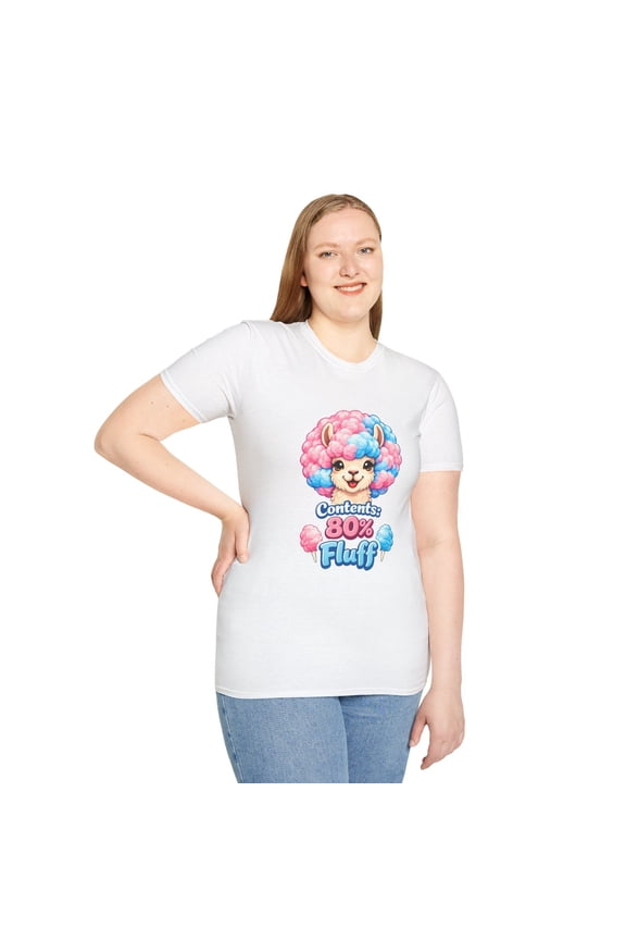 Unisex Softstyle T-Shirt Llama Cotton Candy Afro Fluff Funny Cute Dessert