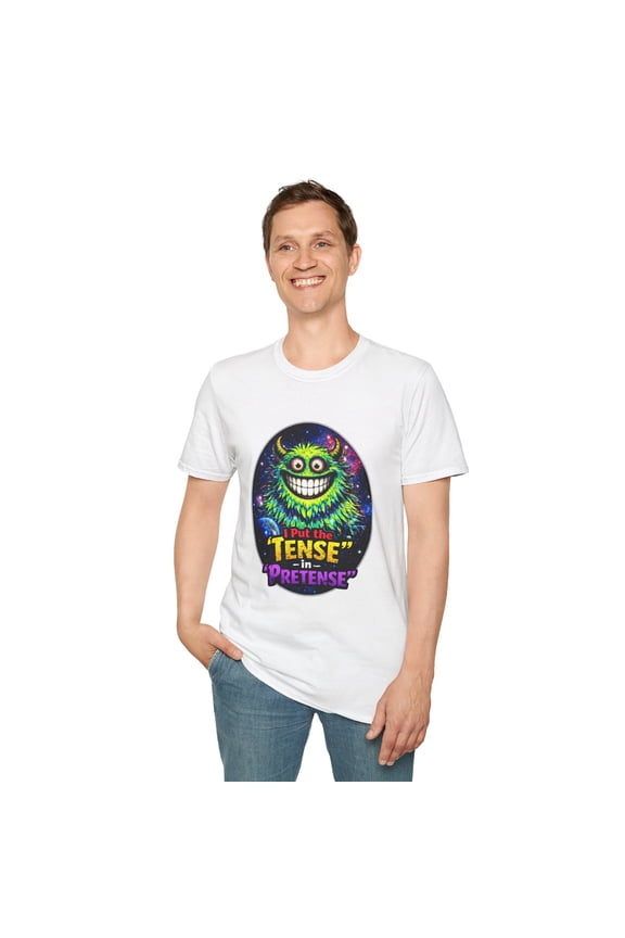 Unisex Softstyle T-Shirt Monster Horns Grin Alien Space Galaxy Meme Humor