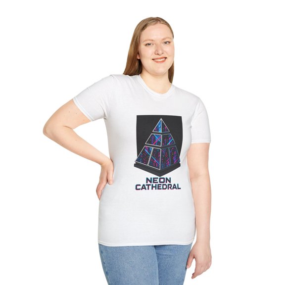Unisex Softstyle T-Shirt New Wave Pyramid Mirror Cityscape
