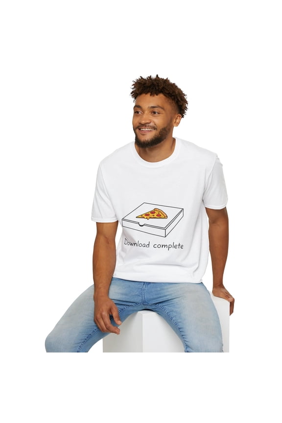 Unisex Softstyle T-Shirt Pizza Box Humor Food Funny Delivery Tech Meme