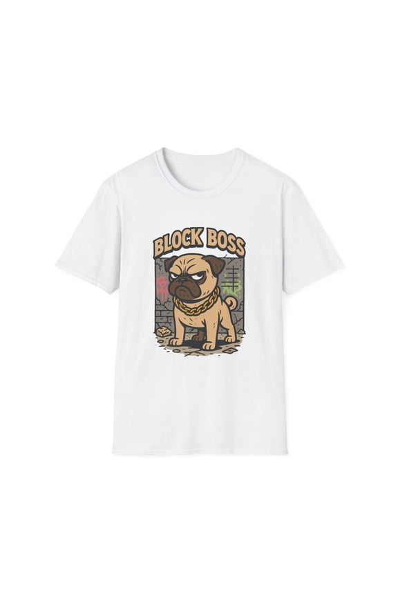 Unisex Softstyle T-Shirt Pug Urban Graffiti Street Animal Defiance