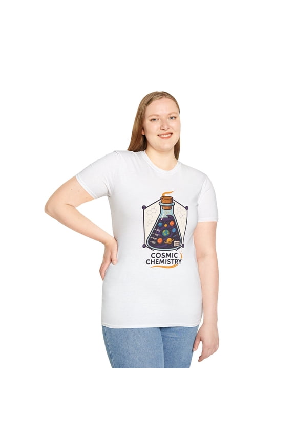 Unisex Softstyle T-Shirt Science Flask Laboratory Space Universe Planets
