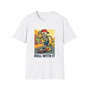 Unisex Softstyle T-Shirt Skeleton Skateboarding Urban Street