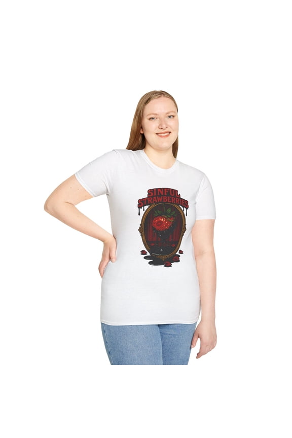 Unisex Softstyle T-Shirt Strawberry Burlesque Rock Music Album Cover