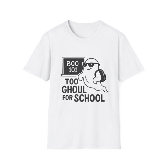Unisex Softstyle T-Shirt Too Ghoul for School Funny Ghost Sunglasses Halloween