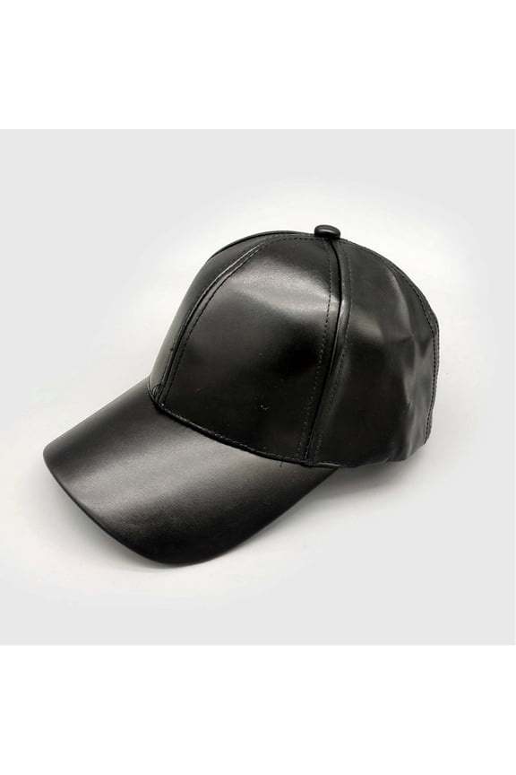 Unisex Solid Color Baseball Cap, Adjustable Vintage Style PU Leather Hat for Men and Women, Casual Outdoor Daily Wear and Sports Activities