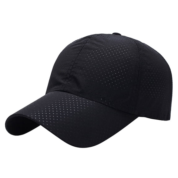 Unisex Solid Color Baseball Cap, Breathable Mesh Panel Adjustable Sun Hat for Outdoor Sports, Running, Summer Casual Wear, Moisture-Wicking and Quick-Dry for Daily UV Protection and Comfort Black