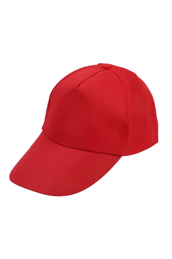 Unisex Solid Color Baseball Cap, Men and Women Summer Sun Hat, Fashion Casual Polyester Cap for Sun Protection, Daily Wear and Outdoor Activities - Red