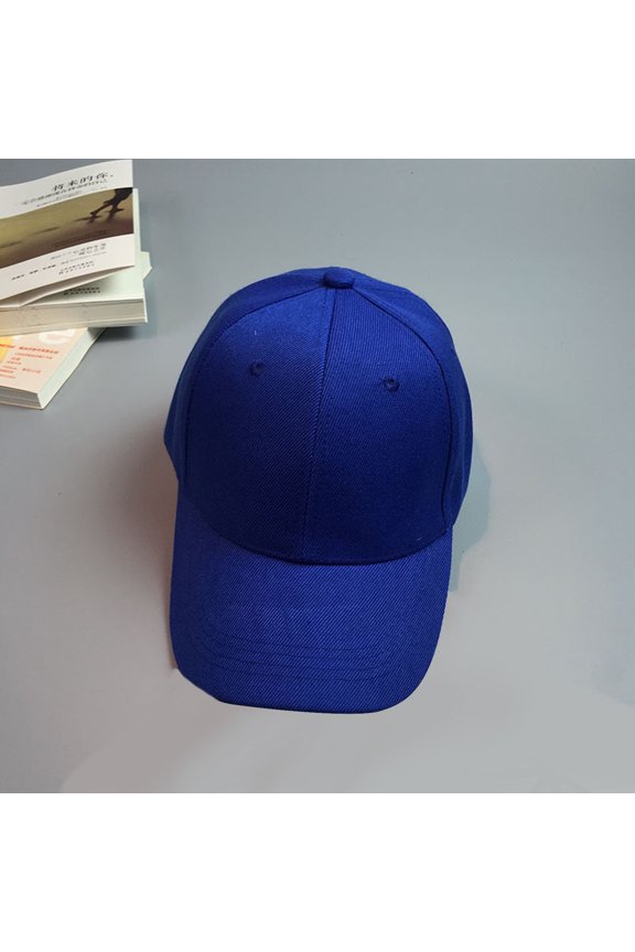 Unisex Solid Color Blank Baseball Cap, Adjustable Buckle Closure Cotton Dad Hat for Outdoor Sports and Casual Wear Blue