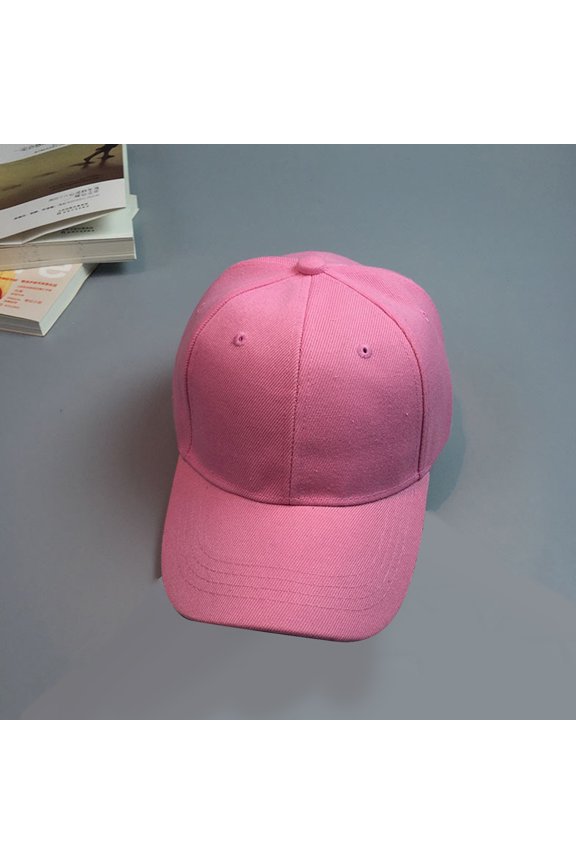 Unisex Solid Color Blank Baseball Cap, Adjustable Buckle Closure Cotton Dad Hat for Outdoor Sports and Casual Wear Pink