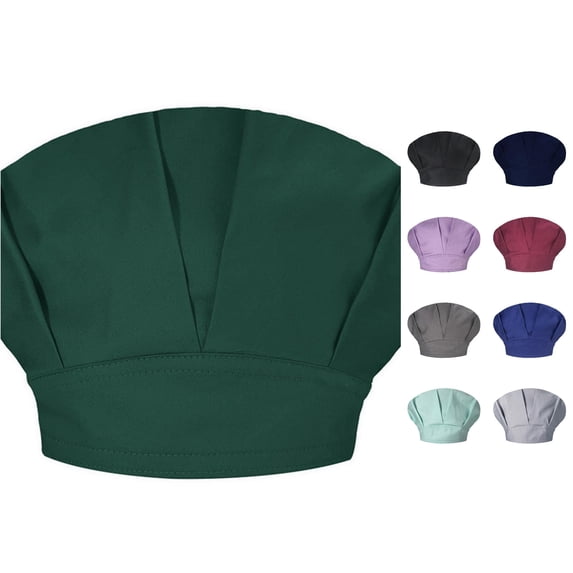 Unisex Solid Color Cap Kitchen Catering Oil Proof Chef Hat Bouffant Hat for Girls One Size