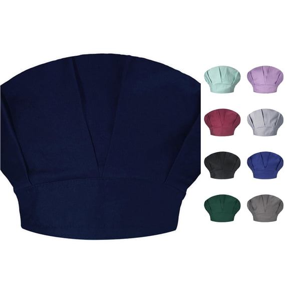 Unisex Solid Color Cap Kitchen Catering Oil Proof Chef Hat Bouffant Hat for Girls One Size