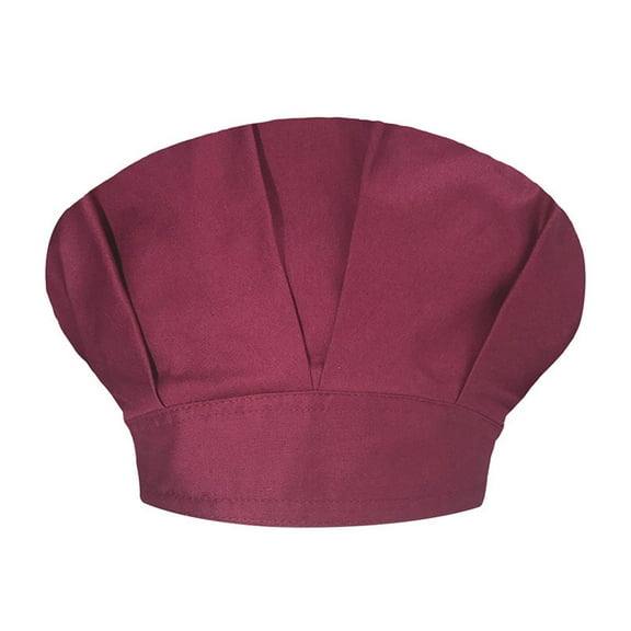 Unisex Solid Color Cap Kitchen Catering Oil Proof Chef Hat Bouffant Hat