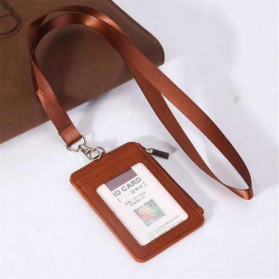 Unisex Solid Color Card Holder Neck Strap with Lanyard Badge Holder Staff Identification Card Bus ID Holders Credit Card Holder