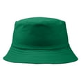 thumbnail image 1 of Unisex Solid Color Cotton Bucket Hat for Summer Travel Beach Sun Protection, Breathable Lightweight Fisherman Hat for Outdoor Vacation or Daily Casual Wear Green, 1 of 2