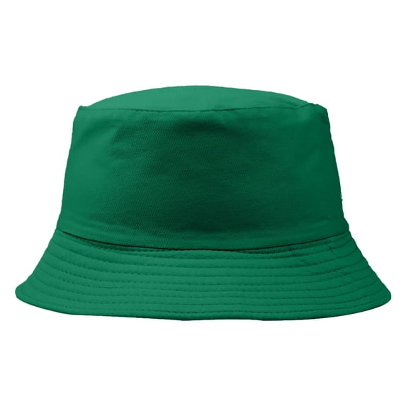 Unisex Solid Color Cotton Bucket Hat for Summer Travel Beach Sun Protection, Breathable Lightweight Fisherman Hat for Outdoor Vacation or Daily Casual Wear Green