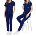 thumbnail image 1 of Unisex Solid Color Elastic Metal Zipper Short Sleeve Brushing Force Pants Split Suit Petite Pants Suit for Women Pencil Pant Suit for Women Ladies Casual Jumpsuit Womens Jumpsuits plus Size Jumpsuits, 1 of 2