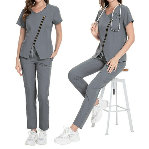Unisex Solid Color Elastic Metal Zipper Short Sleeve Brushing Force Pants Split Suit Petite Pants Suit for Women Pencil Pant Suit for Women Ladies Casual Jumpsuit Womens Jumpsuits plus Size Jumpsuits
