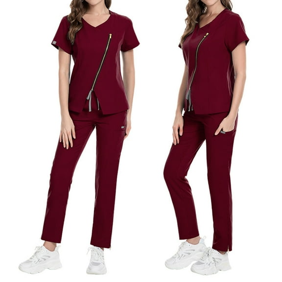 Unisex Solid Color Elastic Metal Zipper Short Sleeve Brushing Force Pants Split Suit Petite Pants Suit for Women Pencil Pant Suit for Women Ladies Casual Jumpsuit Womens Jumpsuits plus Size Jumpsuits