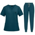 thumbnail image 1 of Unisex Solid - Color Elastic Scrub Set for SPA Nurses and Workplaces - Combining Comfort and Professionalism, 1 of 7