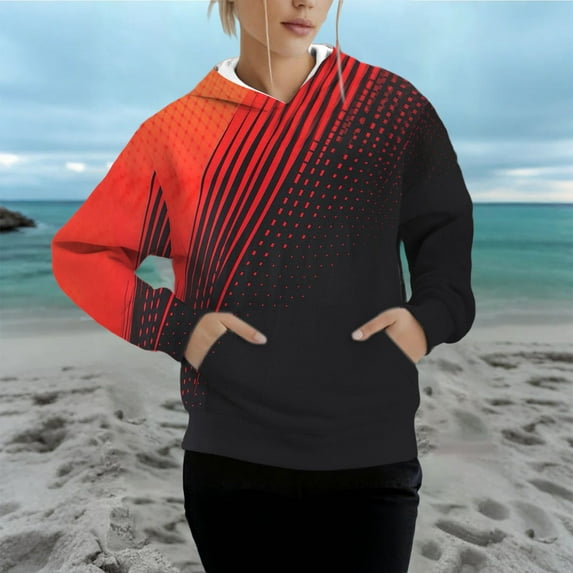 Unisex Solid Color Hooded Sweatshirt, Printed Long Sleeve Pullover with Comfortable Fit, Casual Streetwear for Men and Women, Daily Loungewear and Outdoor Activities Orange XXL