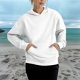 thumbnail image 1 of Unisex Solid Color Hooded Sweatshirt, Printed Long Sleeve Pullover with Comfortable Fit, Casual Streetwear for Men and Women, Daily Loungewear and Outdoor Activities White S, 1 of 5