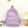 thumbnail image 1 of Unisex Solid Color Nylon Backpack Fashion Multi-Color Zipper School Bookbag Back to School Backpack for Men Women, 1 of 4
