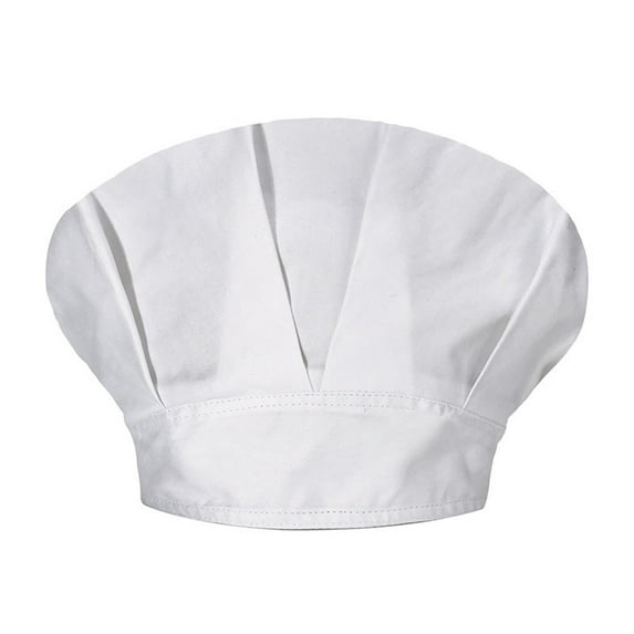 Unisex Solid Color Oil Proof Chef Hat Bouffant Cap Kitchen Catering Uniform Headwear