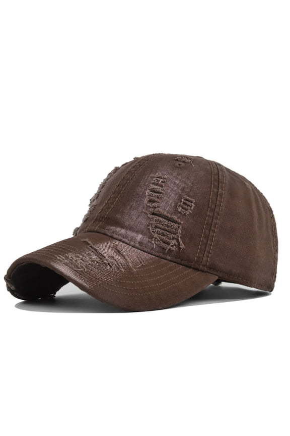 Unisex Solid Color Retro Hole Denim Baseball Cap Fashion Funny Trend Baseball Cap Adjustable Peaked Cap Outdoor Sports Couple Hats Adjustable Curved Brim Hats Sun