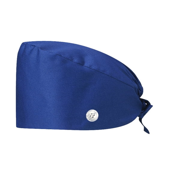 Solid Colou Caps Unisex Solid Color Surgical Scrub Hat Tie Back Buttons Design Work Cap ...