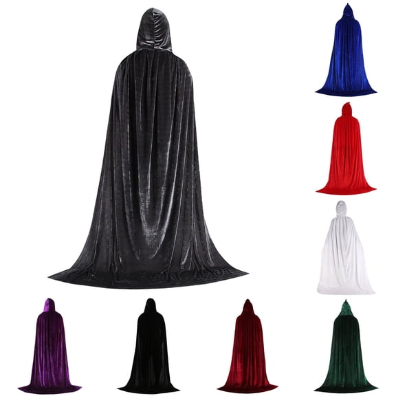Unisex Solid Color Velvet Halloween Witch Cape Multiple Sizes