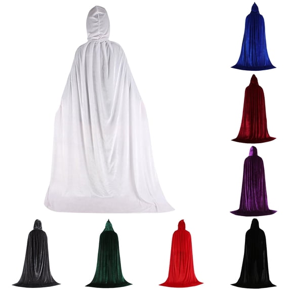 Unisex Solid Color Velvet Halloween Witch Cape Multiple Sizes