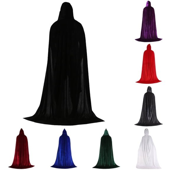 Unisex Solid Color Velvet Halloween Witch Cape Multiple Sizes