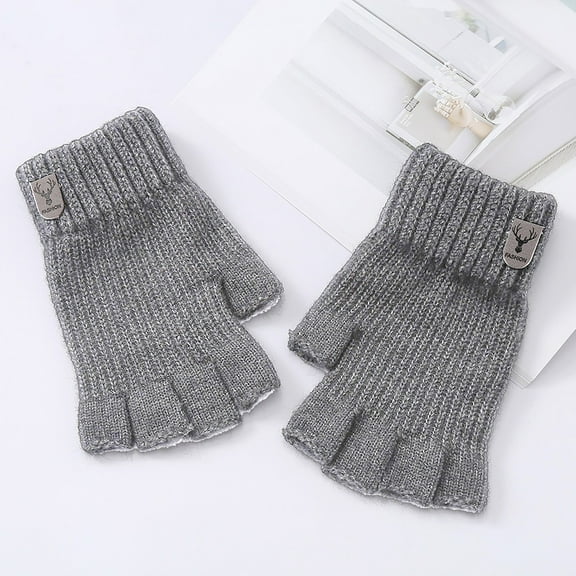 Unisex Solid Fingerless Gloves Gloves Winter Warm Knitted Gloves Running Cycling Driving For Men Women Mittens for Women Cold Weather Heated Winter Gloves Mittens Combo with Pocket Women Mittens
