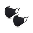 thumbnail image 1 of Unisex Solid Washable Reusable Cloth Face Mask, 2 Pack Black, 1 of 7