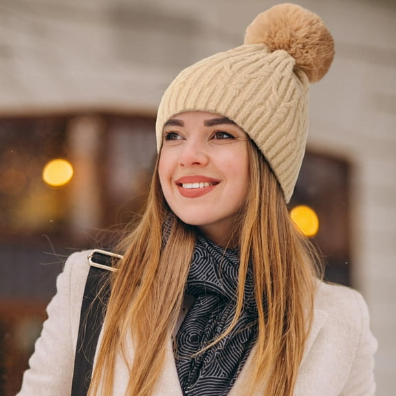 Unisex Solid Winter Hats Winter Knit Winter Hats Hats Women Trapper Hat Leather Hat Women Winter Hays Hat for Cold Weather Men Cold Hat Warm Weather Gear for Men Old Trapper Hat Hat Glove Scarf Set