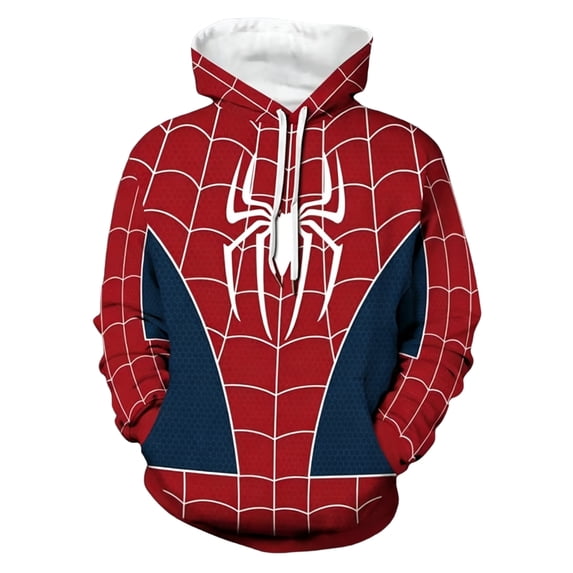 Unisex Spider Hero Pullover Hoodie, Casual Loose Graphic Sweatshirt with Pocket Streetwear Fashion Apparel