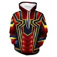 thumbnail image 1 of Unisex Spider Superhero Cosplay Hoodie, 3D Web Printed Long Sleeve Drawstring Hooded Sweatshirt Pullover for Halloween Party, Wine, 3XL, 1 of 4