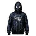 thumbnail image 1 of Unisex Spider Superhero Zip Up Hoodie, Full Mask Graphic Long Sleeve Halloween Cosplay Sweatshirt Jacket with Pockets, Dark Blue, 100, 1 of 5