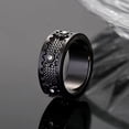thumbnail image 1 of Unisex Spinning Star Wheel Ring Inlaid Zircon Metal Band Eyelet Detail Platinum Color Ring Glamour Zircon Ring, 1 of 4