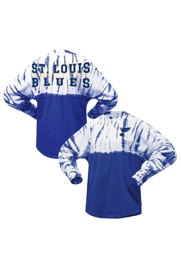Unisex Spirit Jersey Blue St. Louis Blues Crystal Half Dye Long Sleeve T-Shirt