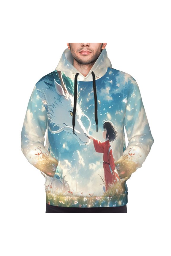 Unisex Spirited Awa Pullover Hoodies 3D Print Novelty Sweatshirts Hoodie with Pocket for Men Women