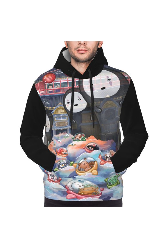 Unisex Spirited Awa Pullover Hoodies 3D Print Novelty Sweatshirts Hoodie with Pocket for Men Women