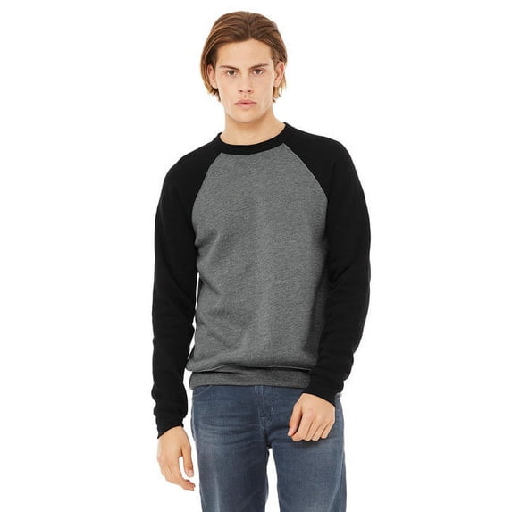 Unisex Sponge Fleece Crewneck Sweatshirt - DP HEATHER/ BLK - XL