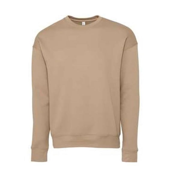 Unisex Sponge Fleece Drop Shoulder Sweatshirt, Tan - Extra Small