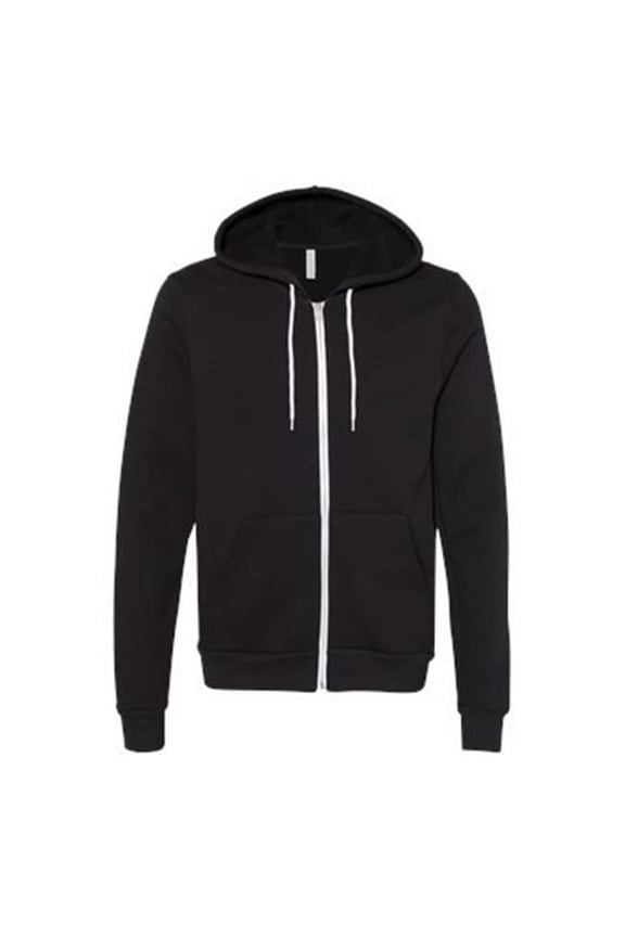 Unisex Sponge Fleece Full-Zip Hoodie, DTG Black - Small
