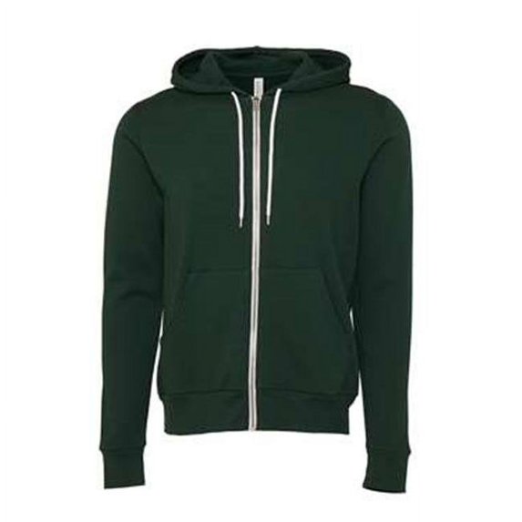 Unisex Sponge Fleece Full-Zip Hoodie, Forest - Large